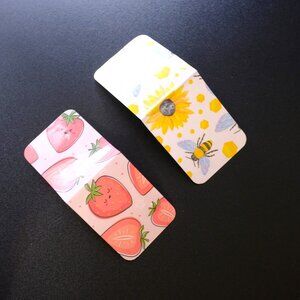Handmade Colorful Magnetic Bookmarks, book, read, strawberry, sunflower, bee